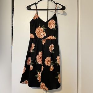 Small black floral dress.